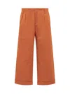 Etro Wide-leg Cotton Blend Trousers With Pleated Front In Red