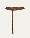 Etro Woven Double-wrap Leather Belt In Pattern