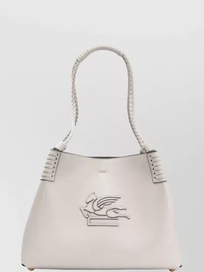 Etro Woven Handles Metal Feet In Neutral