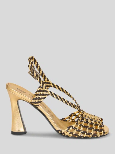 ETRO , WOVEN HIGH-HEELED SANDALS, WOMAN, BLACK, SIZE 39