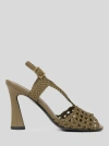 Etro Woven High-heeled Sandals In Green