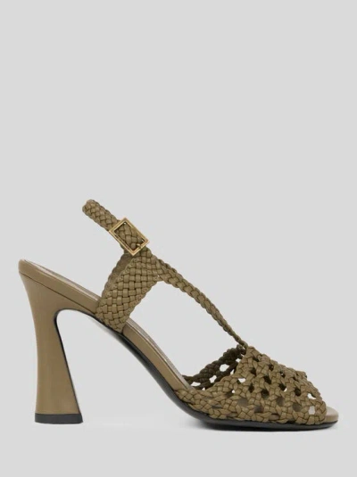 ETRO , WOVEN HIGH-HEELED SANDALS, WOMAN, GREEN, SIZE 36