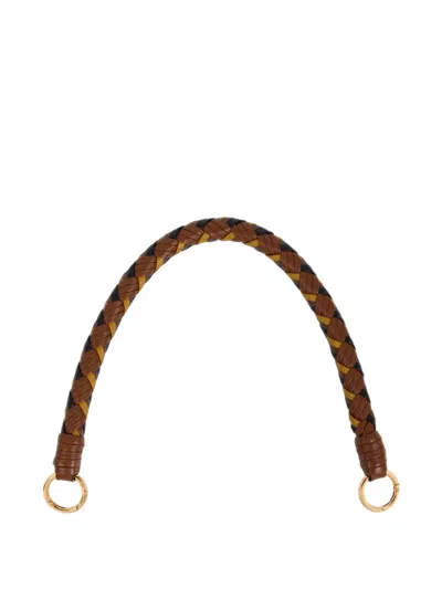 Etro Woven Leather Bag Handle In Brown