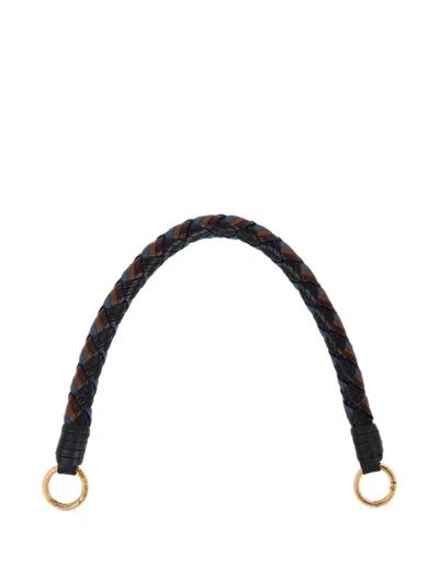 Etro Woven Leather Bag Handle In Pink