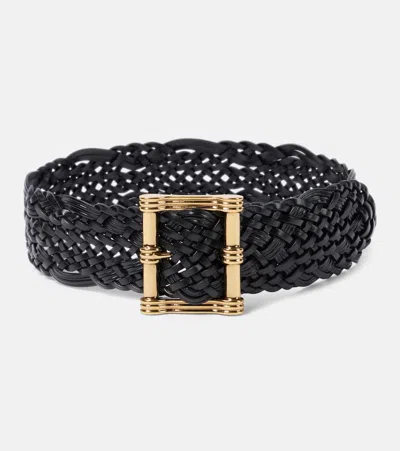Etro Woven Leather Belt In Black