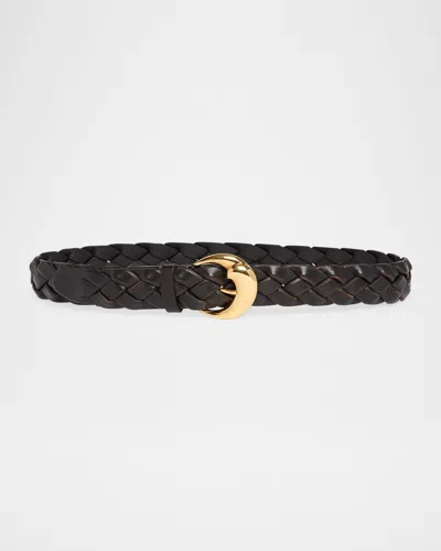 Etro Woven Leather Belt In Brown