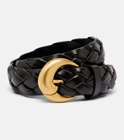 Etro Woven Leather Belt In Brown