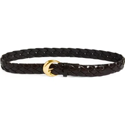 Etro Woven Leather Belt In Brown
