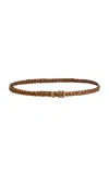 Etro Woven Leather Belt In Brown