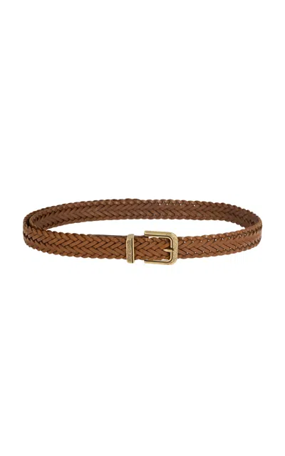 Etro Woven Leather Belt In Brown