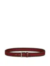 Etro Woven Leather Belt In Burgundy
