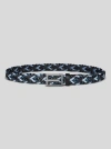 Etro Woven Leather Belt In Black