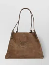 Etro Medium Libra Braided-handle Suede Tote Bag In Brown