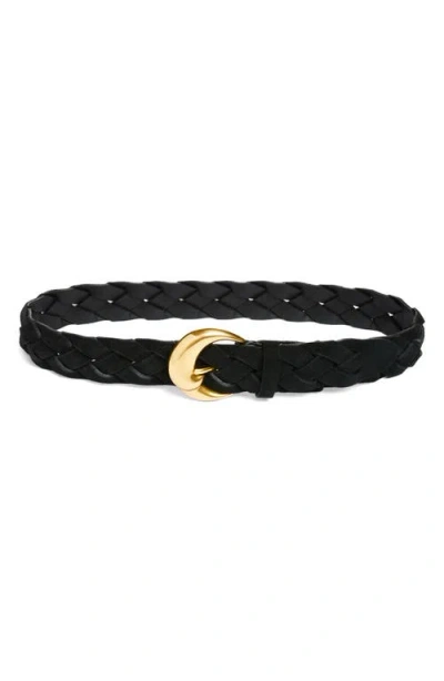 Etro Woven Suede Belt In Gold