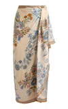 Etro Wrap-front Silk Maxi Skirt In Multi