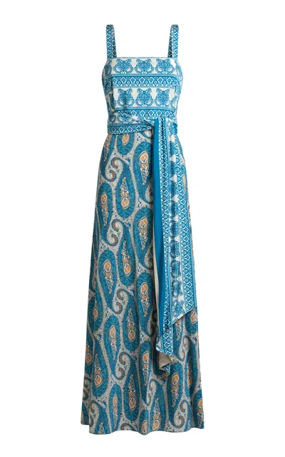 Etro Wrapped Jersey Maxi Dress In Animal Print