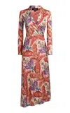 Etro Wrapped Jersey Midi Dress In Multi