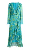 Etro Wrapped Silk Midi Dress In Animal Print