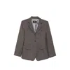 Etro Check-pattern Single-breasted Jacket In Gray