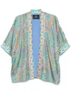 Etro Women's Paisley Print Open Front Jacket In Blue