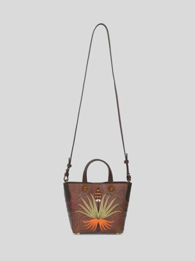 Etro X Agostino Iacurci Mini Tote Bag, Woman, Brown