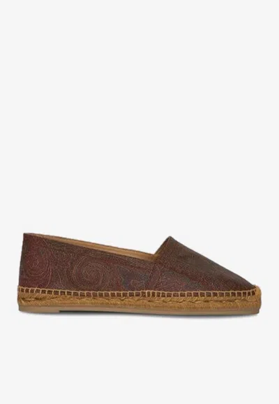 Etro X Castañer Paisley Jacquard Espadrilles In Brown