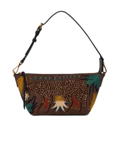 Etro X Tabby Booth Arnica Crossbody Bag With Embroidery In Brown