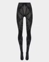 Etro X Wolford Etro Metallic Jacquard Tights In Black/silver