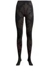 Etro X Wolford Metallic-jacquard Tights In Brown
