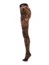 Etro Wolford Tights With Paisley Tattoo Pattern In Brown