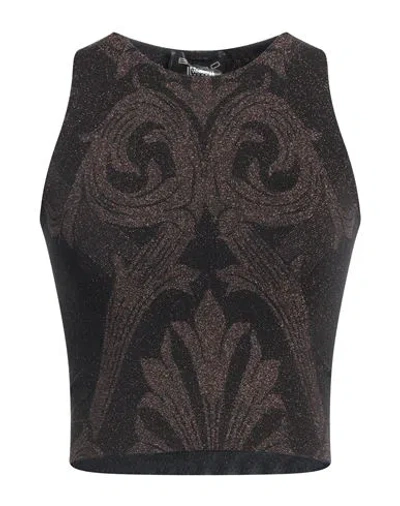 Etro X Wolford Woman Top Bronze Size M Polyamide, Elastane, Polyester In Black