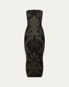 Etro X Wolford X Etro Strapless Metallic Jacquard Midi Dress In Black/gold