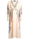 Etro Year Of Snake Midi Dress In Neutrals