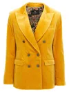 Etro Logo-engraved Button-down Suit Coat In Yellow
