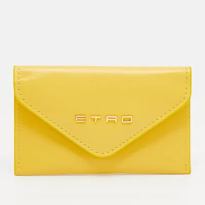 Pre-owned Etro Yellow Leather Card Holder