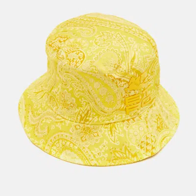 Pre-owned Etro Yellow Paisley Print Canvas Bucket Hat