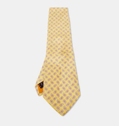Pre-owned Etro Yellow Paisley Print Silk Traditional Tie