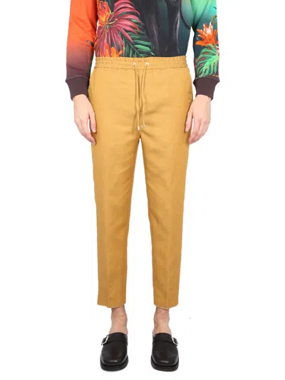 Etro Casual Elastic Waist Mini Pants In Yellow