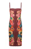 Etro Zip-front Stretch-cotton Mini Dress In Multi
