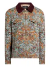 Etro Zip-up Floral Jacket In Blue