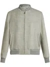 Etro Zip-up Wool Bomber Jacket In 中性色