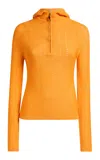 Etro Zipped Knit Cotton-blend Sweater In Orange