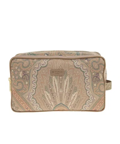 Etro Zipper Clutch In Brown