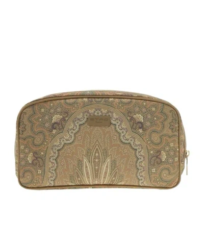 Etro Zipper Clutch In Brown