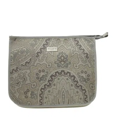 Etro Zipper Clutch In Gray