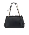 Etro Small Leather Doc Shoulder Bag In Black