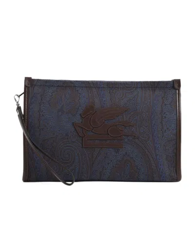 Etro Zippered Clutch In Black