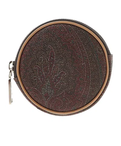 Etro Zippered Clutch In Brown