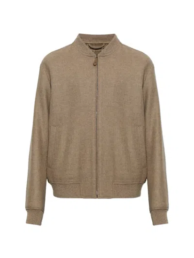 Etro Zip-up Bomber Jacket In Brown