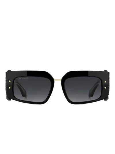 Etro Blossom 54mm Rectangular Sunglasses In Black
